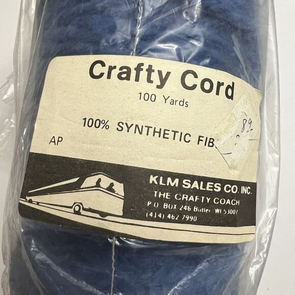 Crafty Cord Macrame 100 Yds Crafting Crochet Knotting Weaving DIY Knit Blue - Picture 4 of 6
